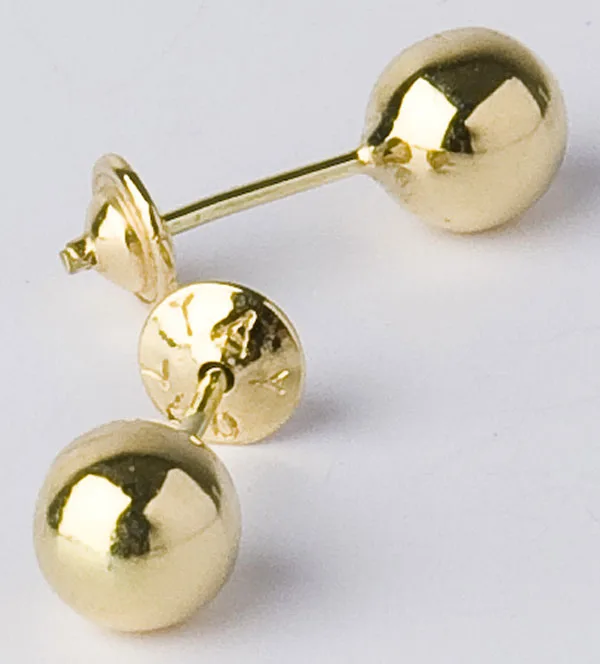 Brinco de Ouro Amarelo com Bola Pequena - Imagem 2