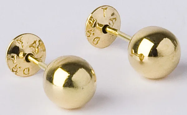 Brinco de Ouro Amarelo com Bola Pequena - Imagem 3