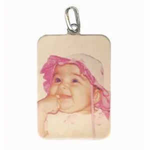 Pingente de Ouro com foto gravada Colorida 30mm x 21mm